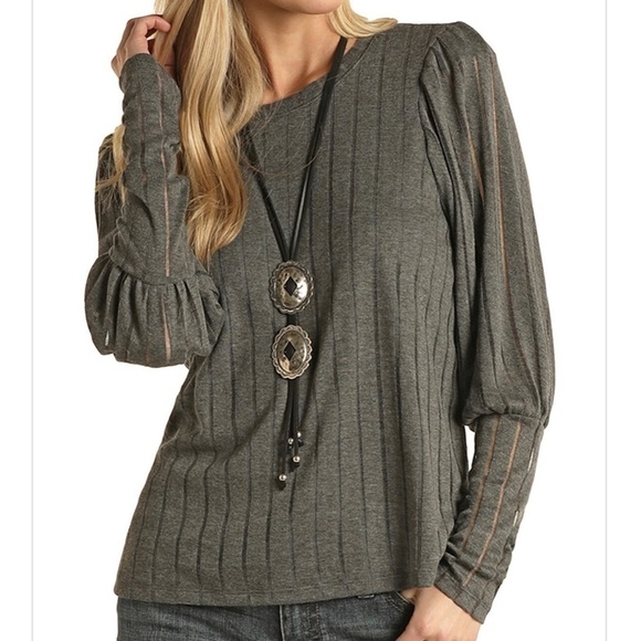 Panhandle Puff Sleeve Knit Top - Picture 1 of 4